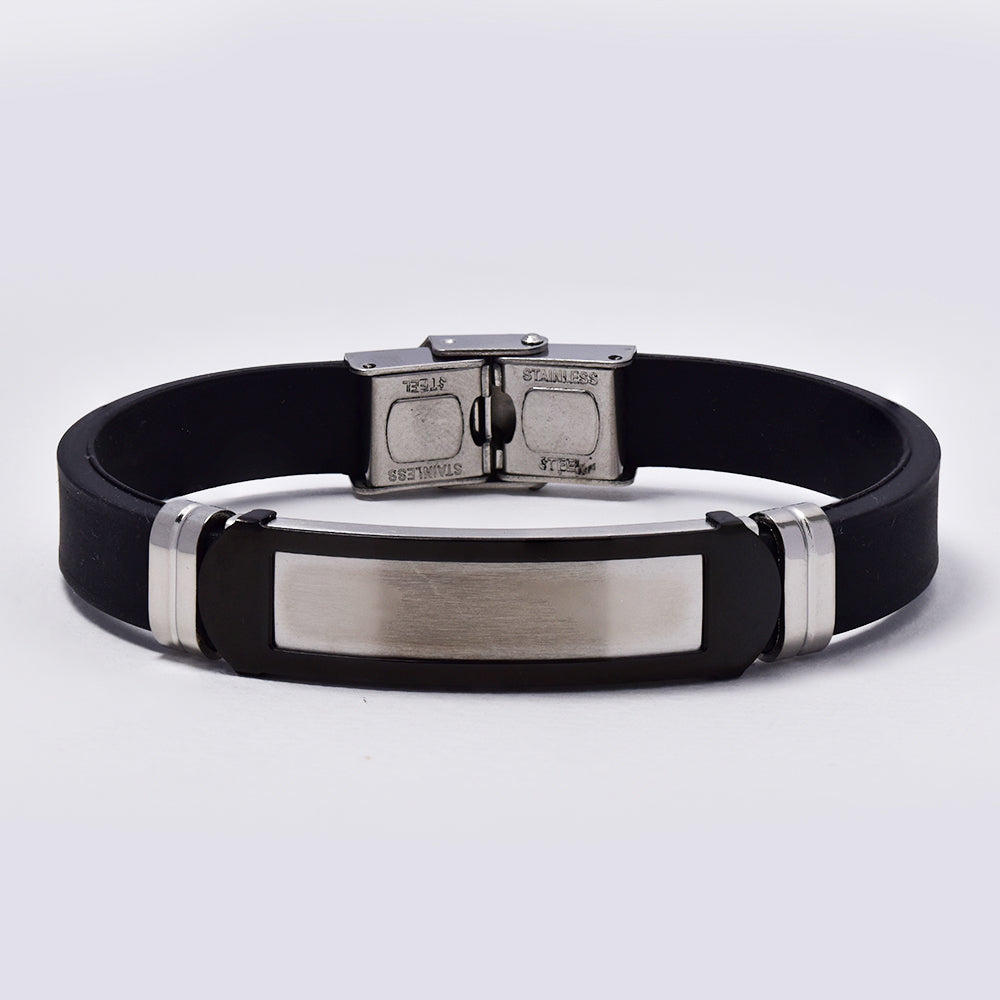 Stainless steel 2 tone ID bar bracelet - SSGB9266
