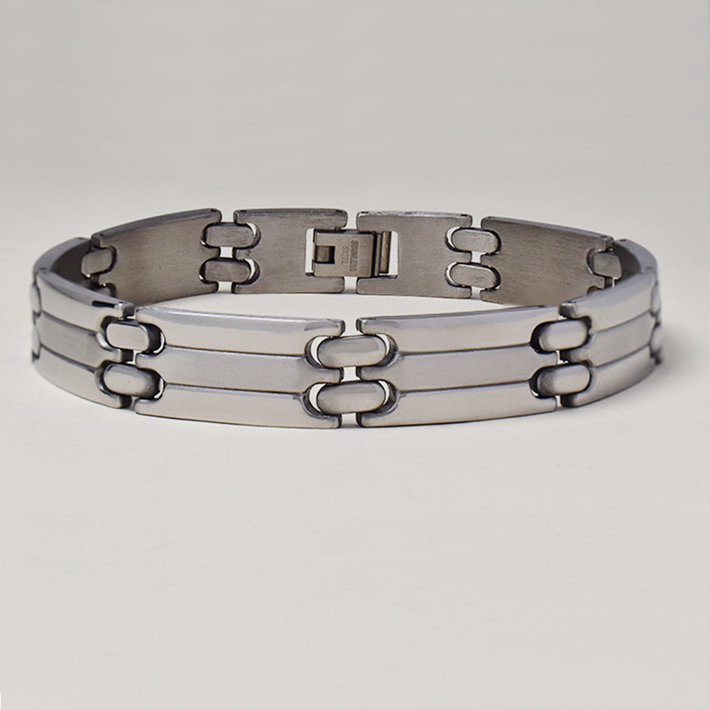 Buy 1 get 1 FREE - Stainless steel link hinge bracelet 10mm x 22cm - SSGB9419i