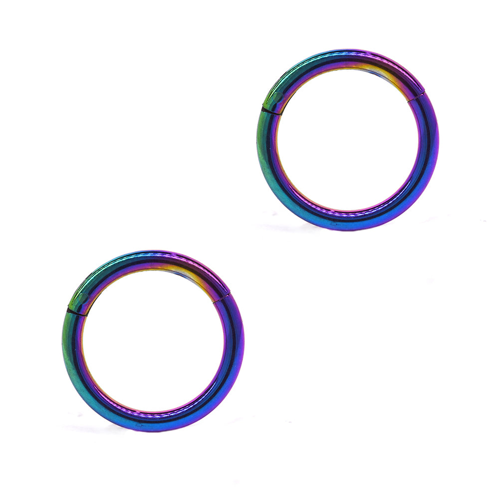 2 Pack stainless steel 10mm multi colour plated segment ring - SSGBJ9807