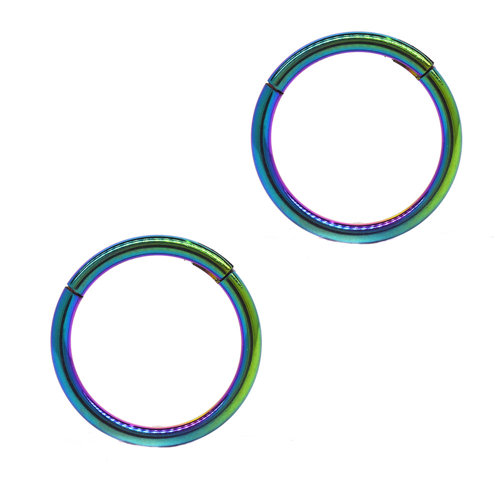 2 Pack stainless steel 12mm multi colour plated segment ring - SSGBJ9808