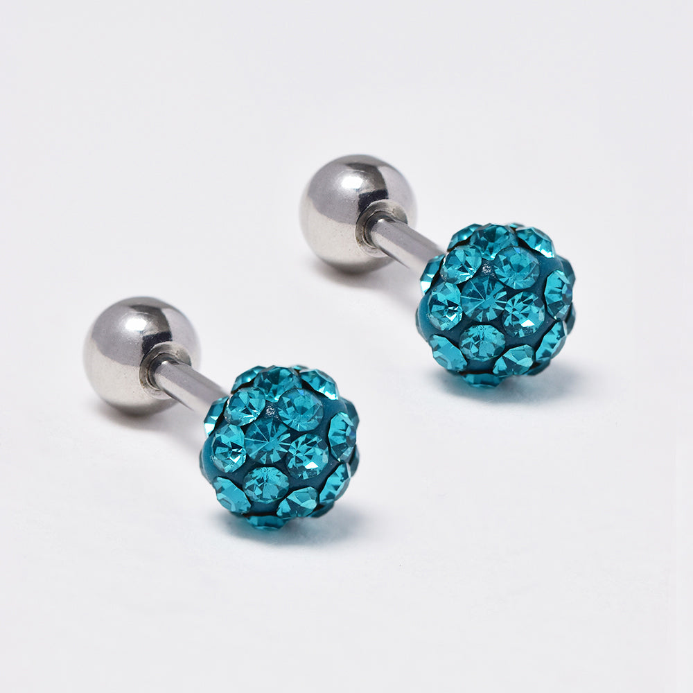 SSGE428 - Stainless steel cubic zirconia ball stud earring