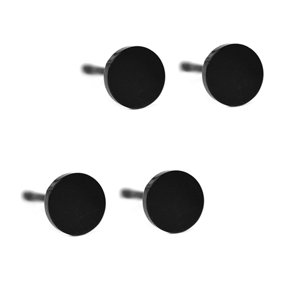 2 Pack stainless steel black 5mm stud earring - SSGE6552