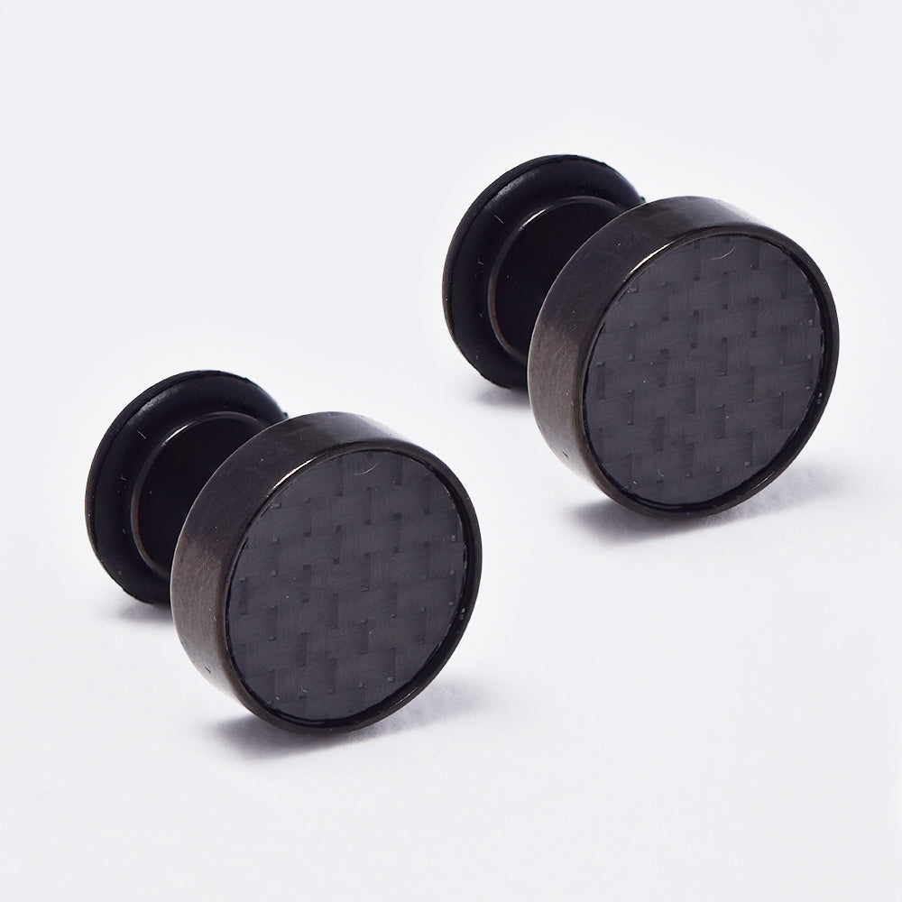 Stainless steel carbon fibre earring - SSGE926