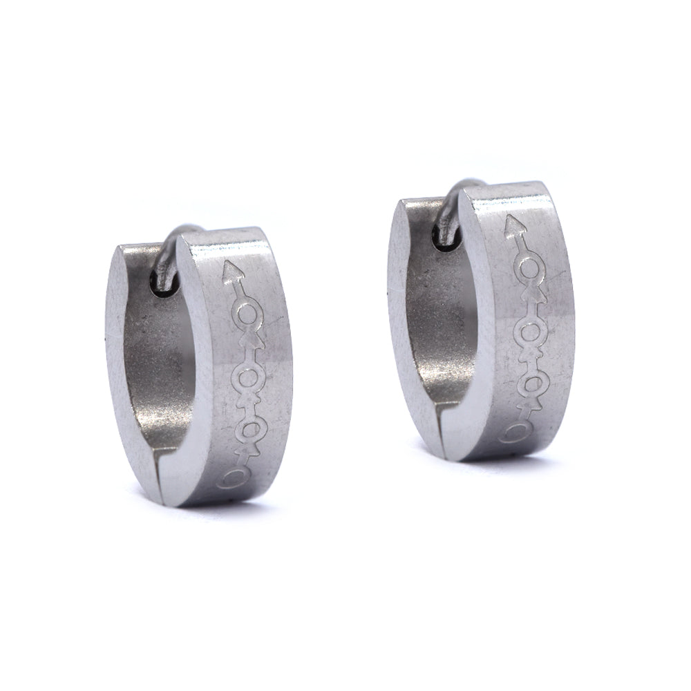 Stainless steel gender sign huggie earrings - SSGE9443