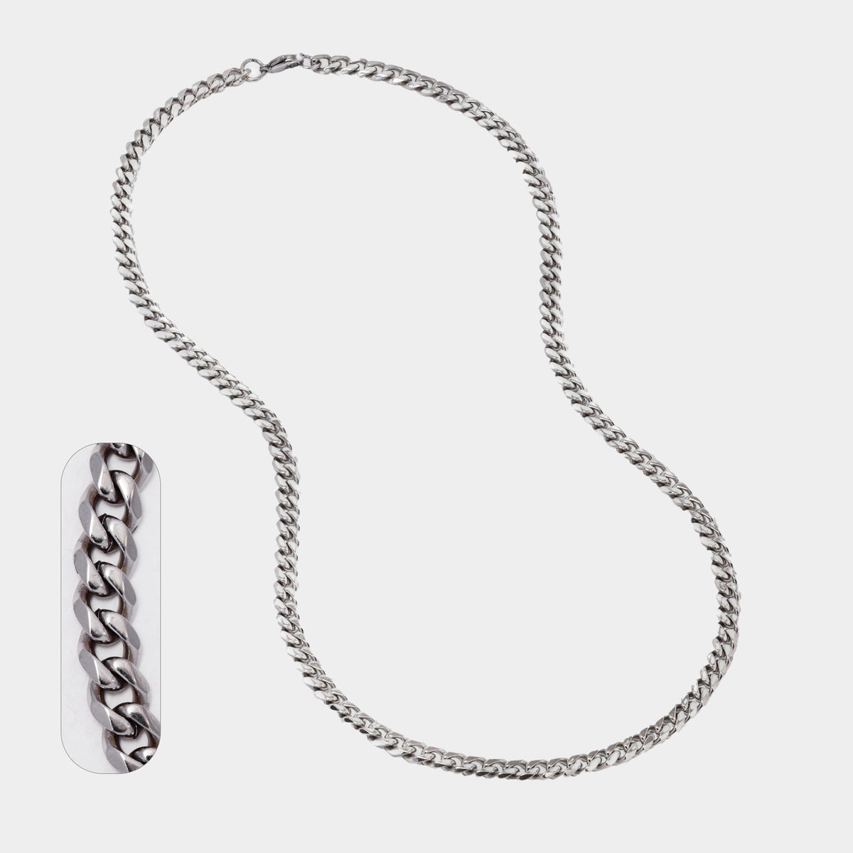 Stainless steel curb 6mm x 60cm chain - SSGN6320