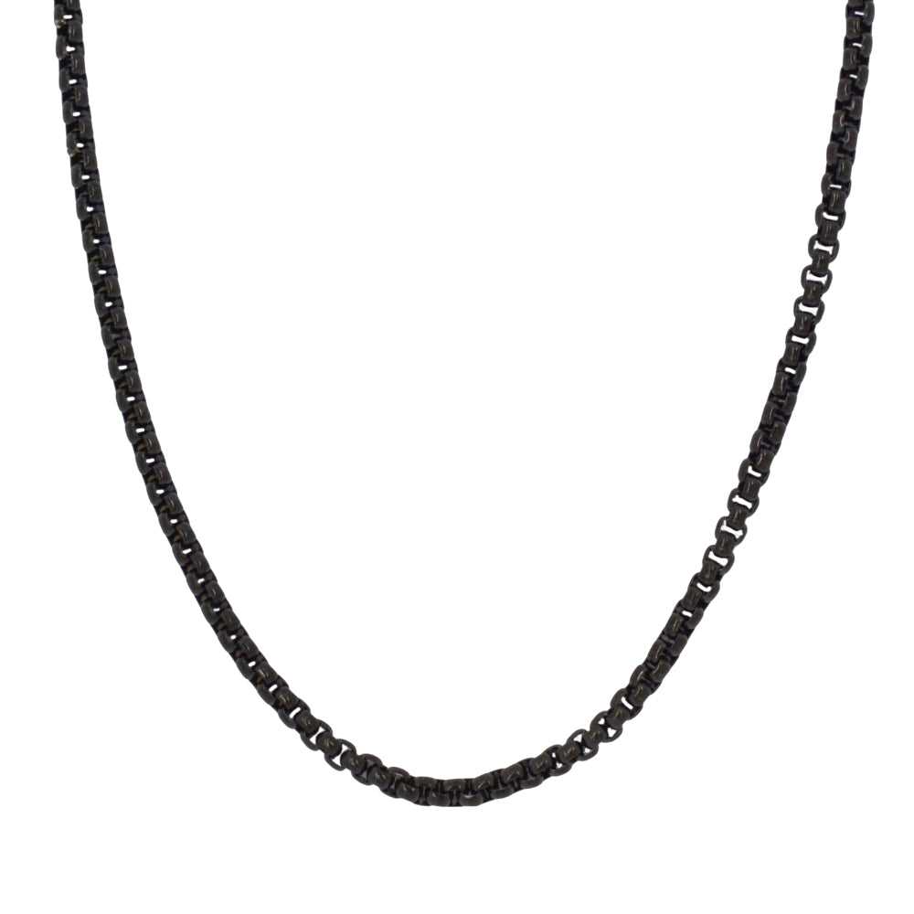 Stainless steel black 3mm x 60cm rolo chain - SSGN9024