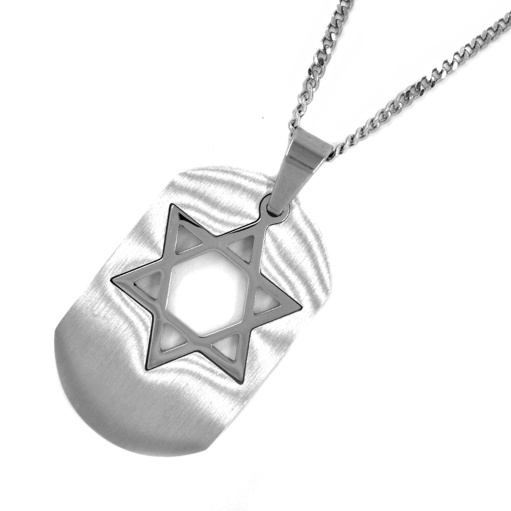 Stainless steel Star of David pendant on chain - SSGP5349/57