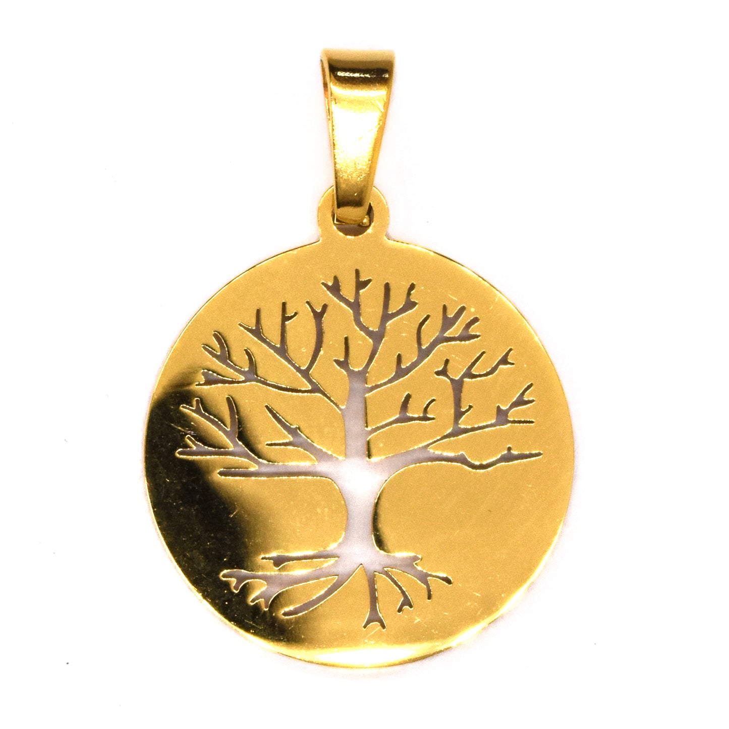 Stainless steel tree of life gold plated pendant - SSGP9090