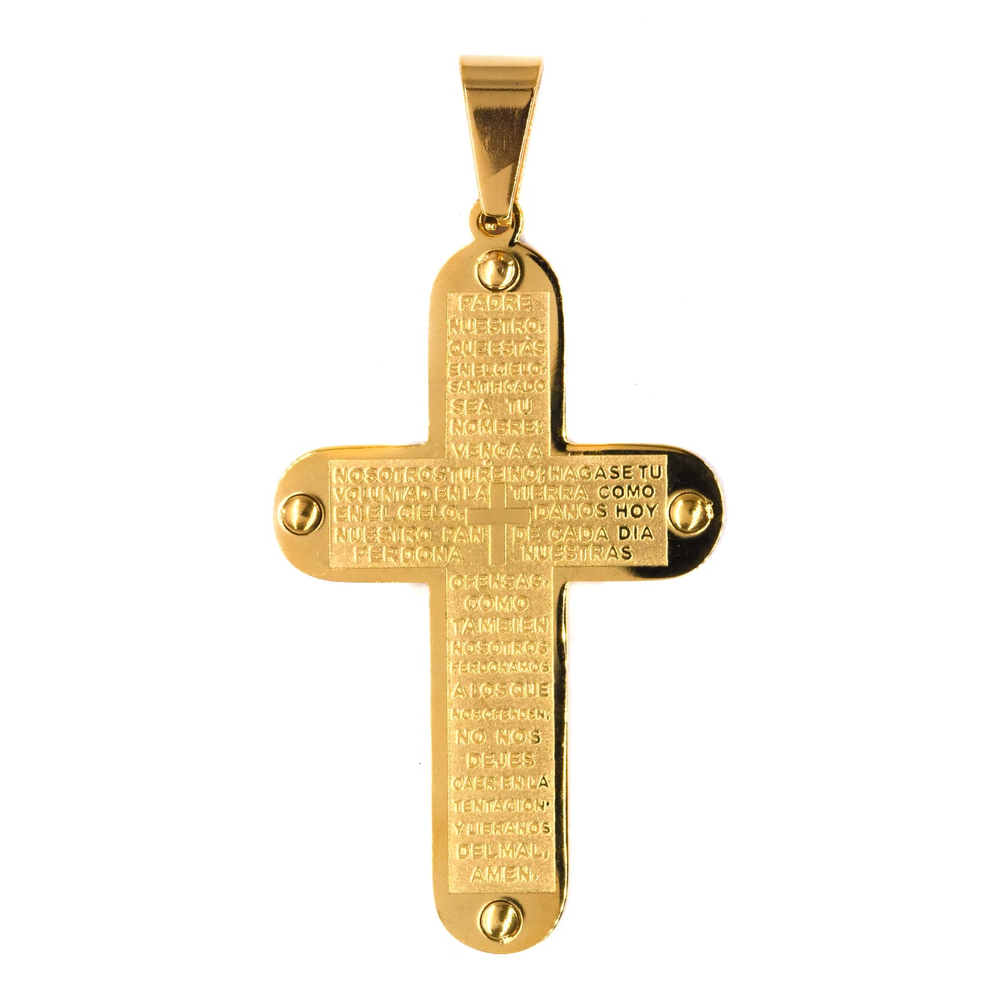 Stainless steel prayer engraved cross pendant - SSGP9211