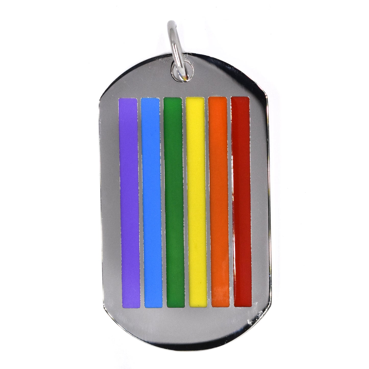 Stainless steel rainbow Tag pendant - SSGP9225