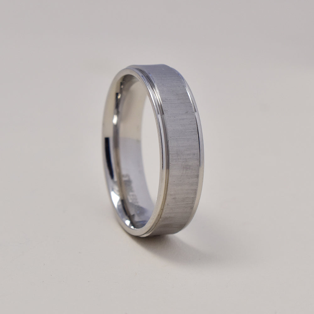 Buy 1 get 1 FREE - Stainless steel matt band ring Size T - SSGR9458