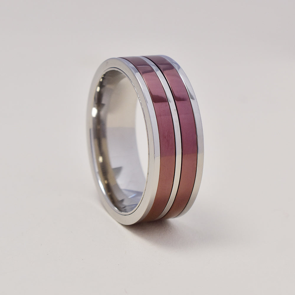 Buy 1 get 1 FREE - Stainless steel brown band ring - SSGR9480i