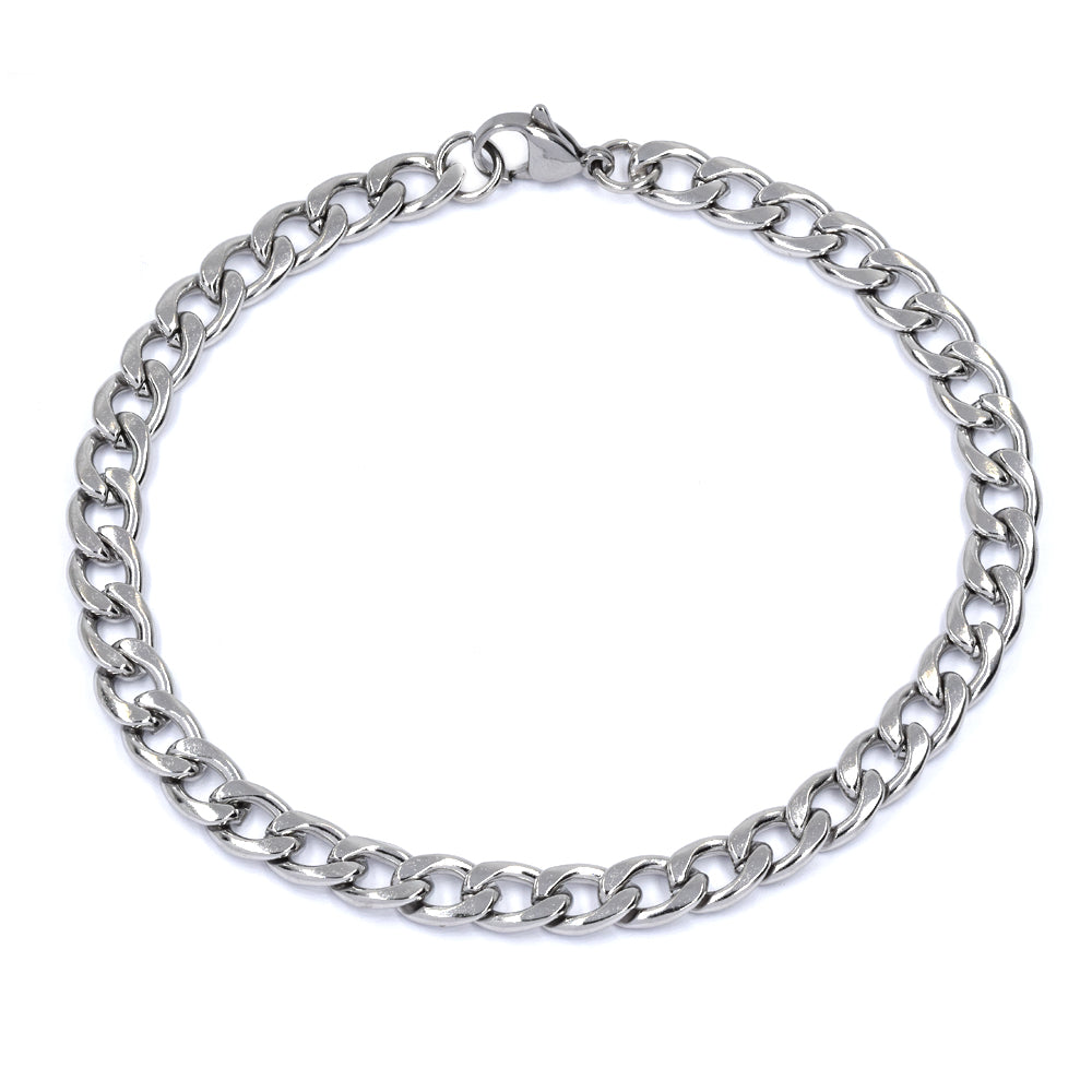 Stainless steel 22cm x 6mm curb bracelet - SSMB2889