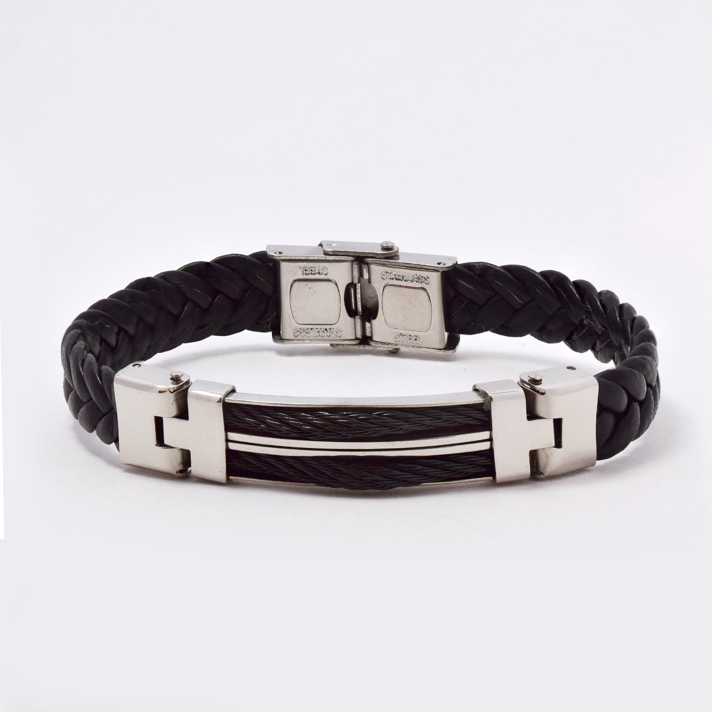 SSMB2959 - Steel and rubber 21cm x 12mm ID tag bracelet