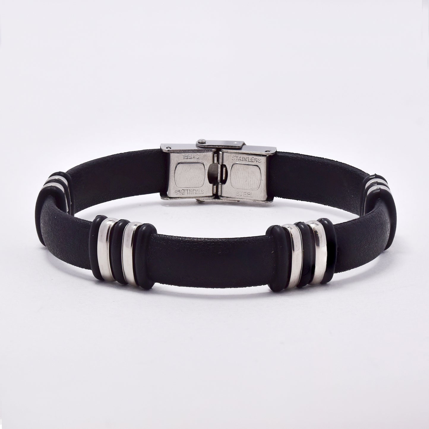 SSMB2967 - Steel and rubber 23cm x 13mm bracelet