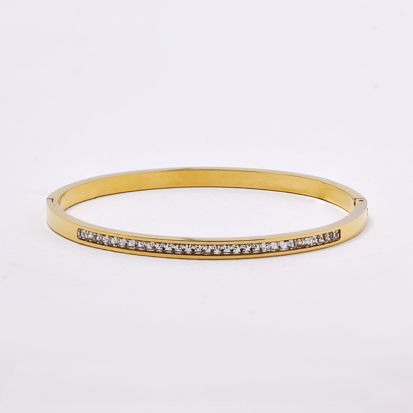 SSMB3168 - Steel CZ hinged bracelet