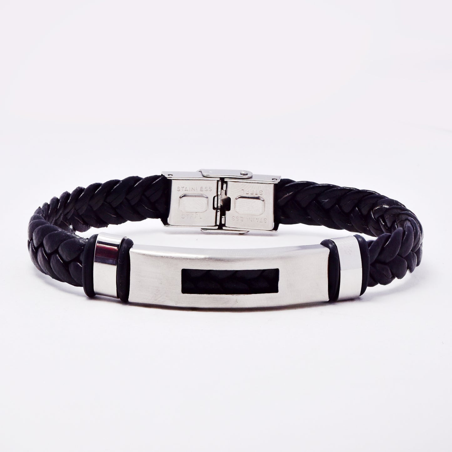 SSMB3183 - Steel 22.5cm x 10mm weave bracelet
