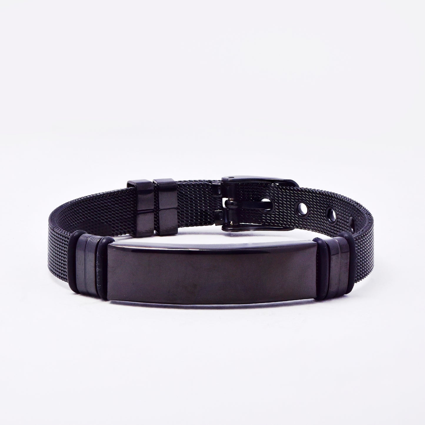 SSMB3195 - Steel 24.2cm x 10mm ID bracelet with watch-strap & buckle closure