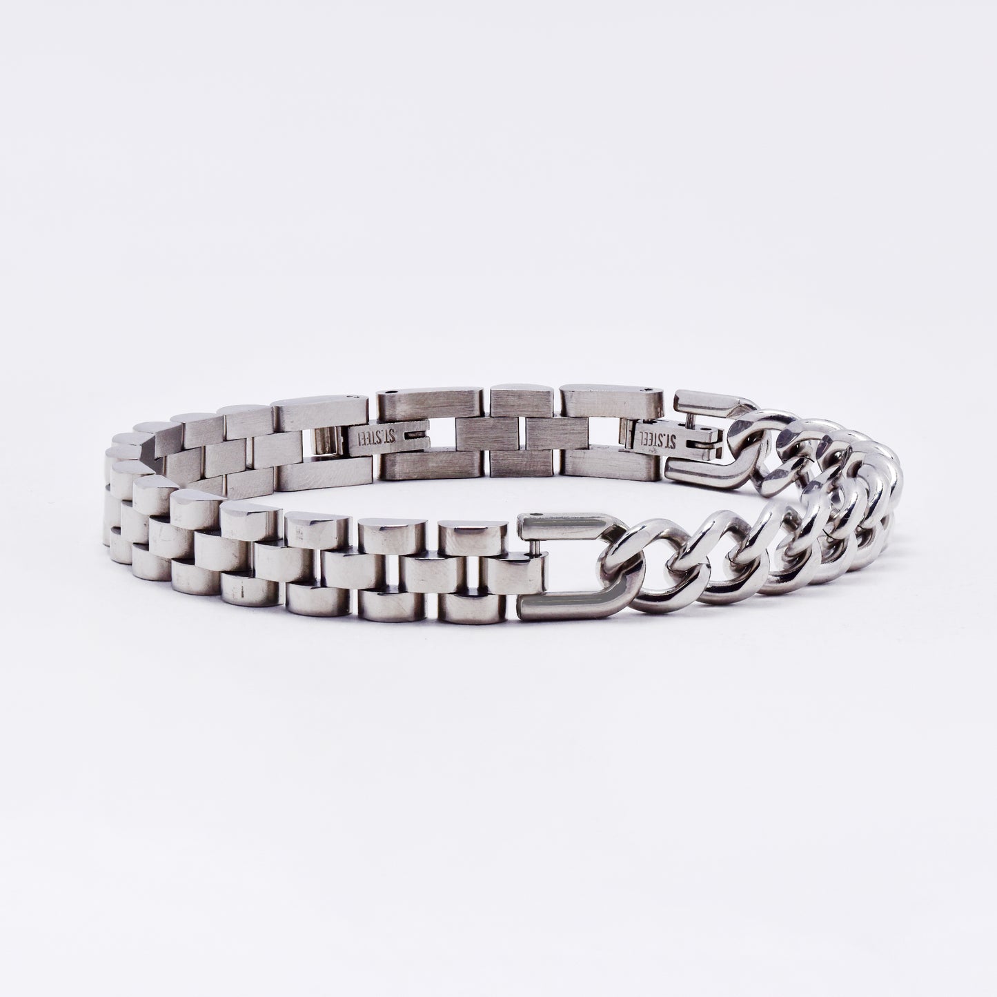 SSMB3255 - Steel 21cm x 8mm watch strap & curb link bracelet