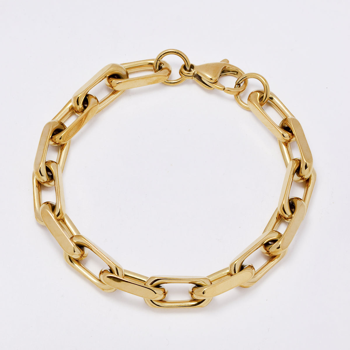 SSMB3284 - Steel 20.5cm x 7mm chunky oval link bracelet