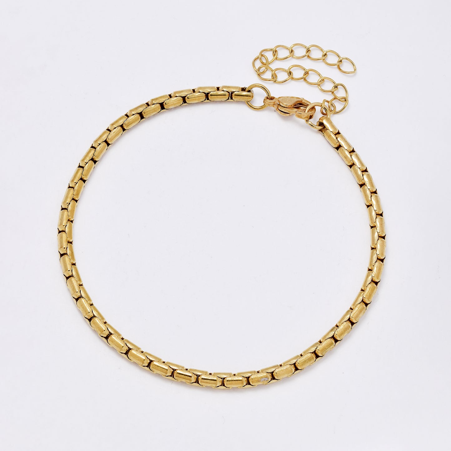 SSMB3292 - Steel 21cm + 5cm x 3.5mm round box bracelet