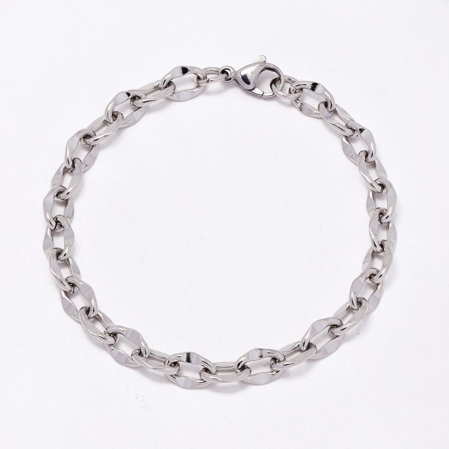 SSMB3411 - Steel 20.5cm x 7mm flat link bracelet