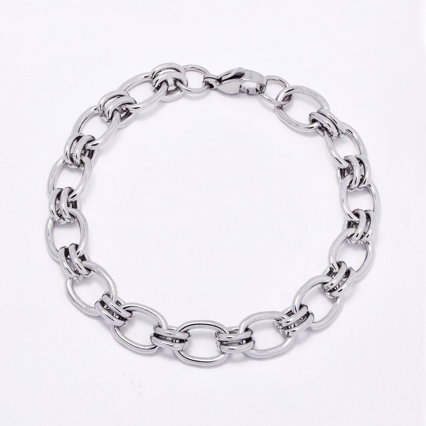 SSMB3449 - Steel 19cm x 9mm oval link bracelet