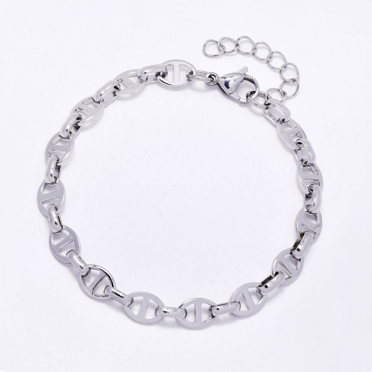 SSMB3450 - Steel 18cm + 3cm x 6mm marina bracelet