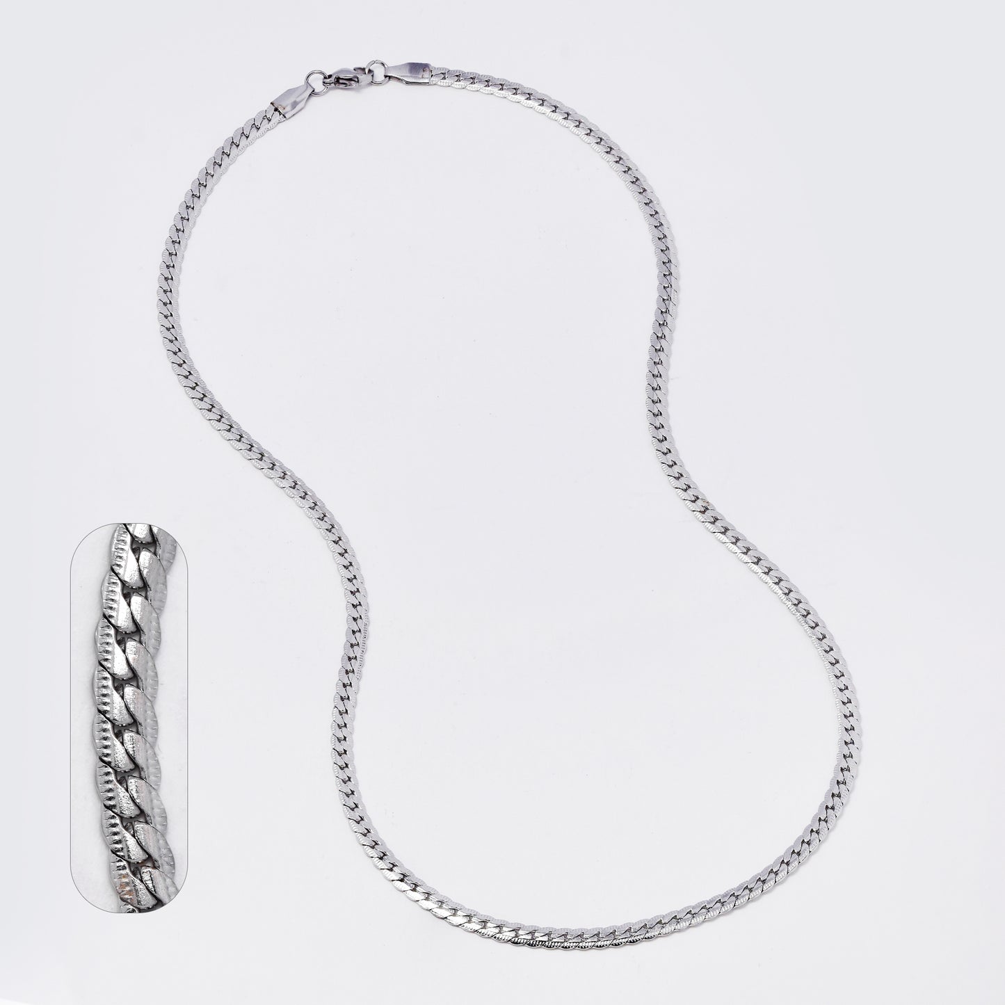 SSMC3374 - Steel 49.5cm x 4mm textured tight curb chain