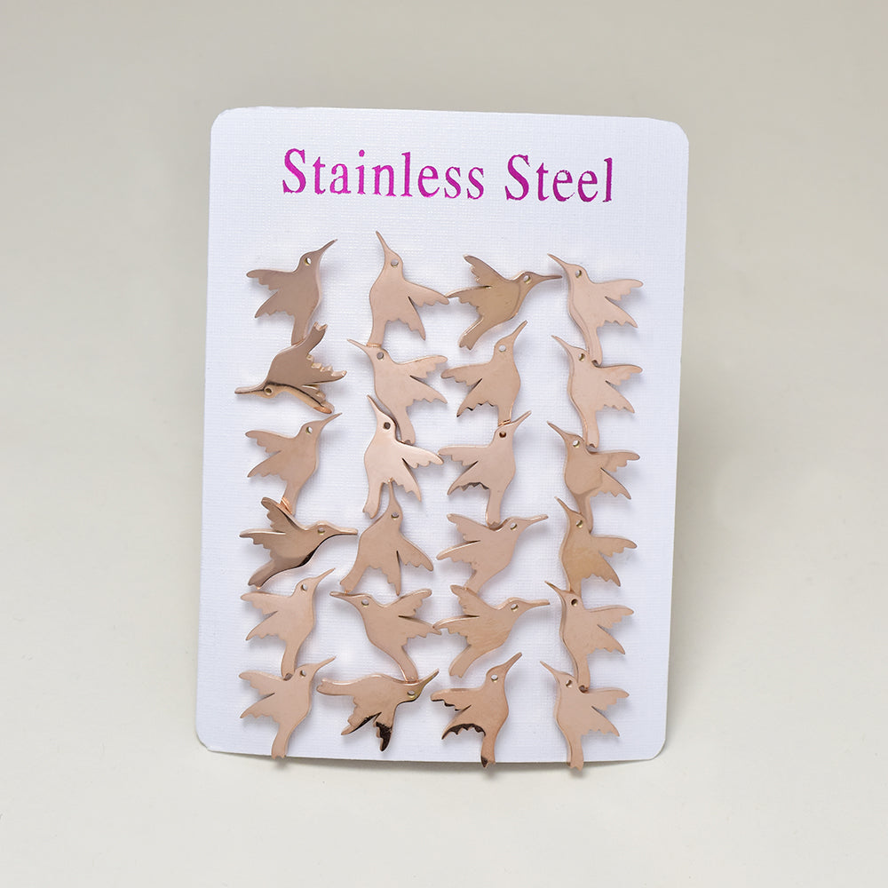 12 Pack stainless steel humming bird stud earring - SSME1015
