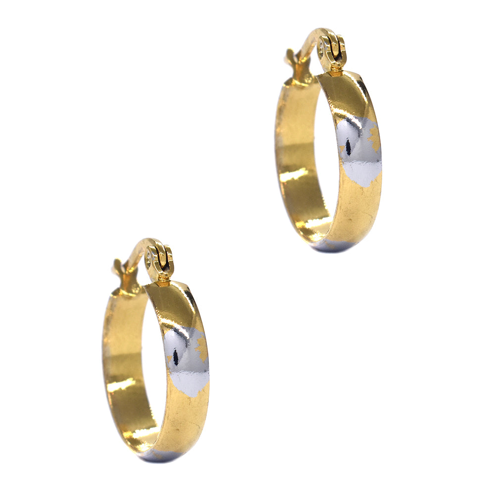 2 Tone stainless steel broad 18mm hoop - SSME2105