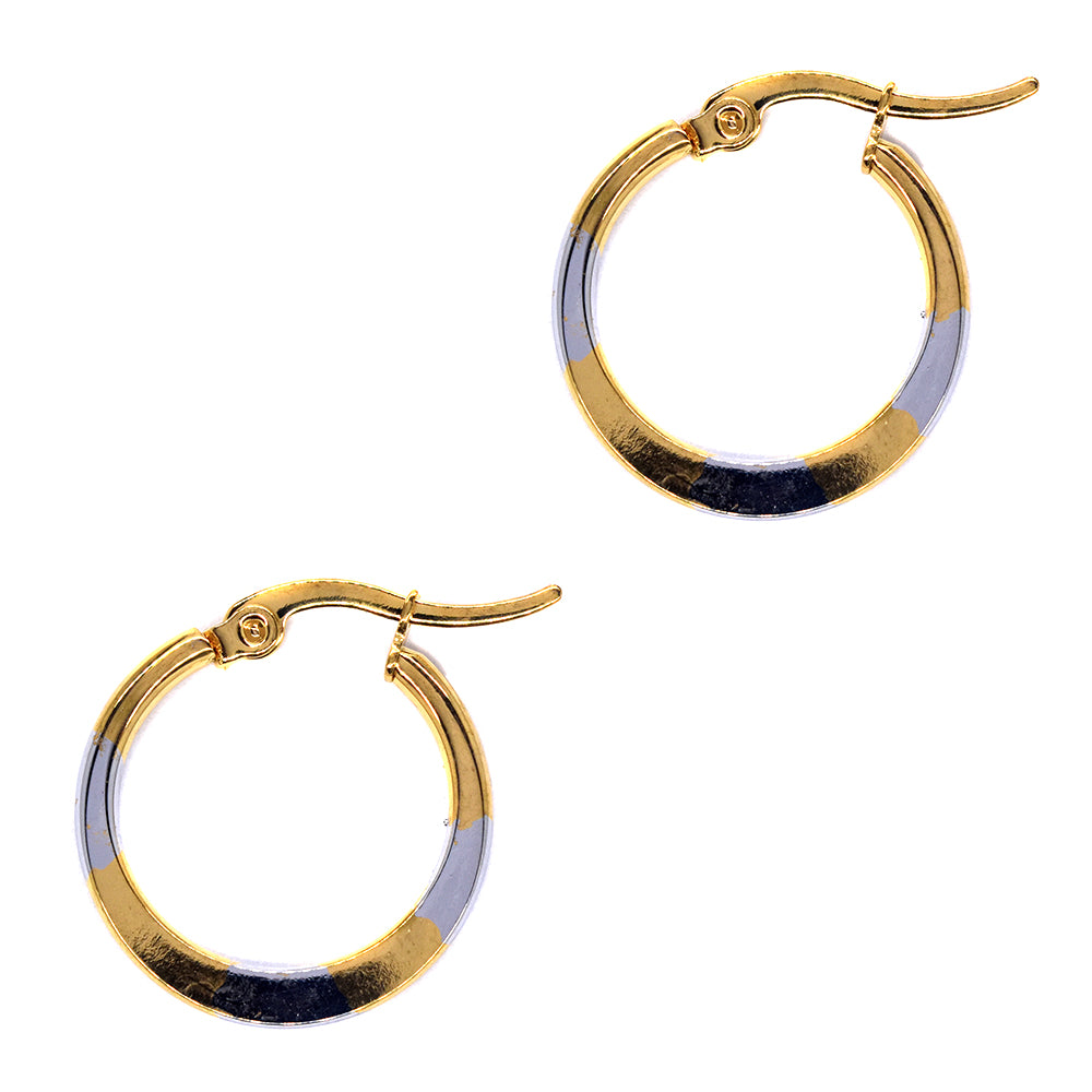 2 Tone stainless steel 20mm flat round hoop - SSME2107-20mm