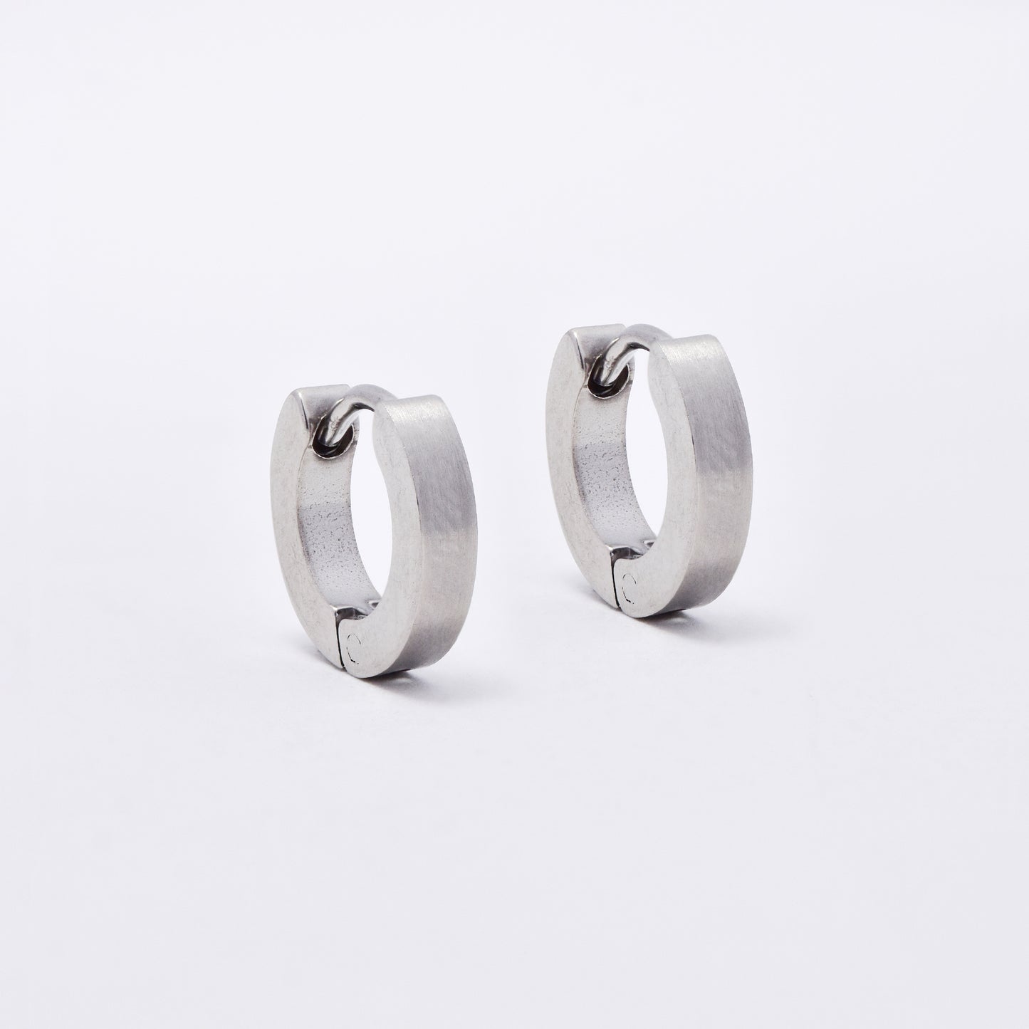 SSME3156 - Steel 11mm x 2mm plain matte huggie earrings