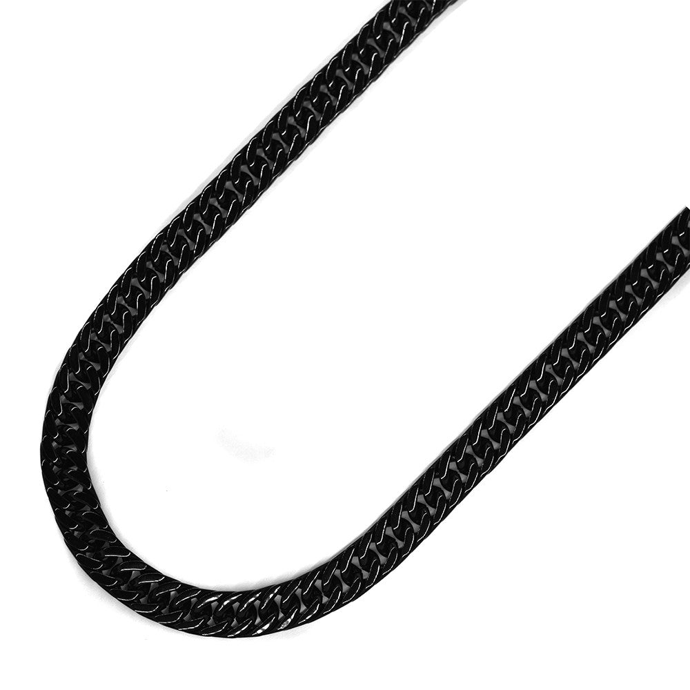 Stainless Steel black curb 8mm x 60cm chain