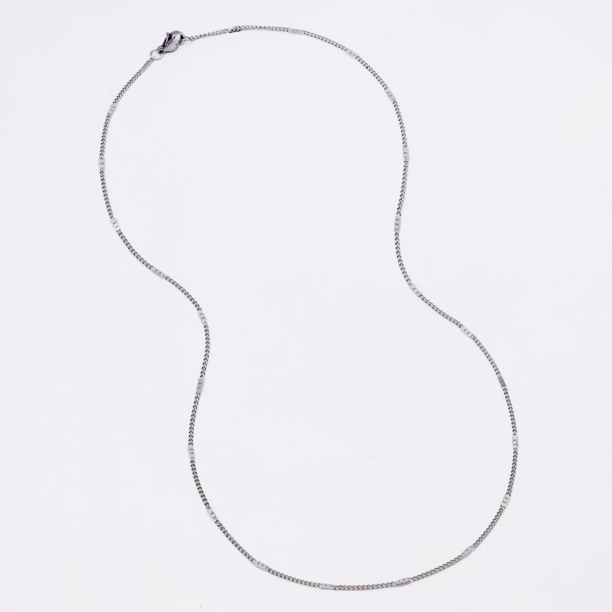 2 Pack stainless steel stamped curb 1mm x 50cm chain