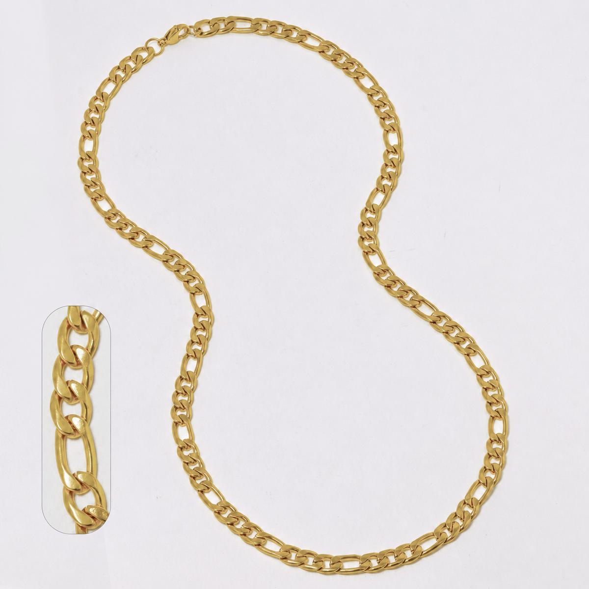 Stainless steel figaro 7mm x 60cm chain - SSMN2859