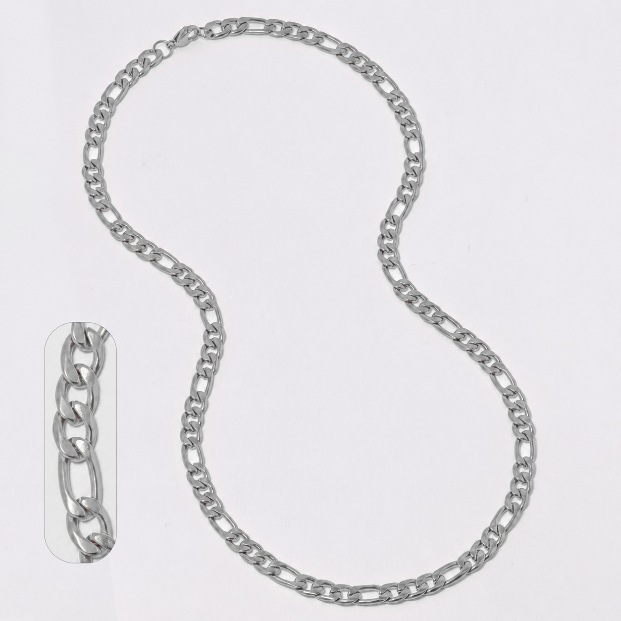 Buy 1 get 1 FREE - Stainless steel figaro 7mm x 60cm chain - SSMN2859