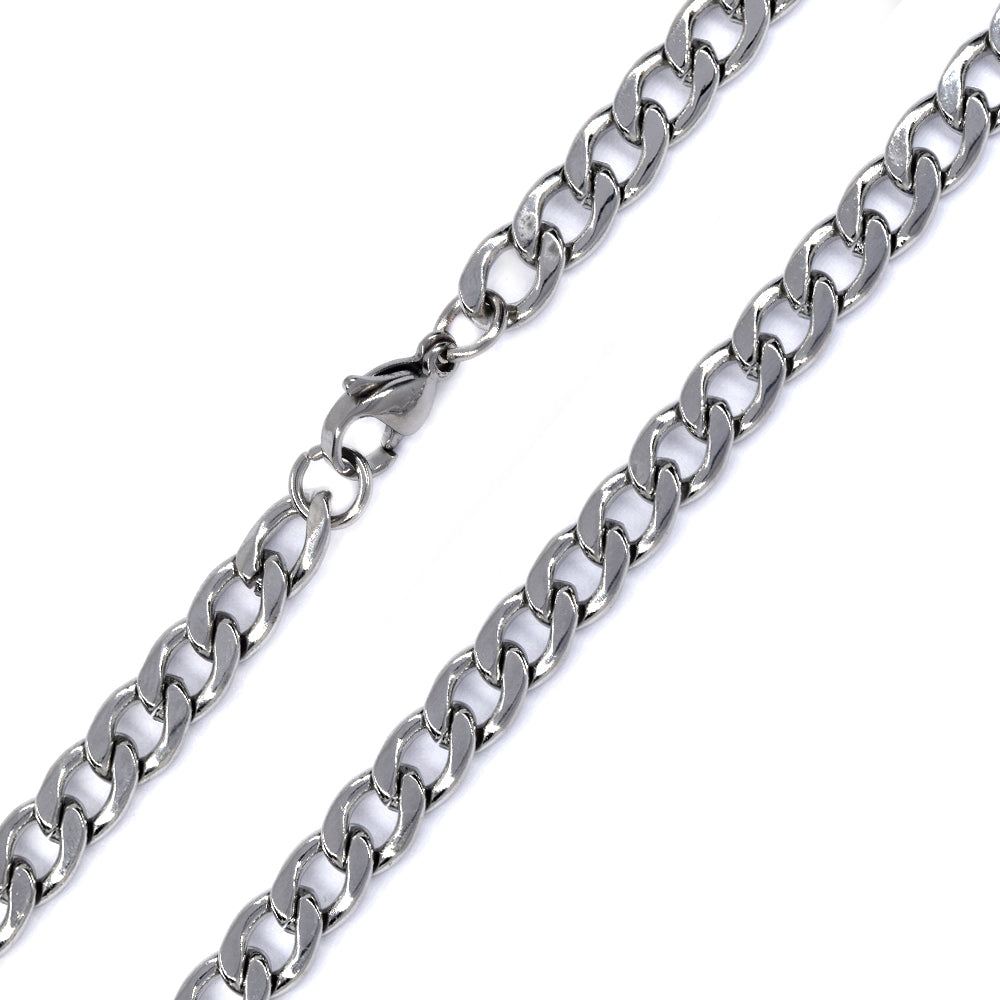 Stainless steel curb 6mm x 60cm chain