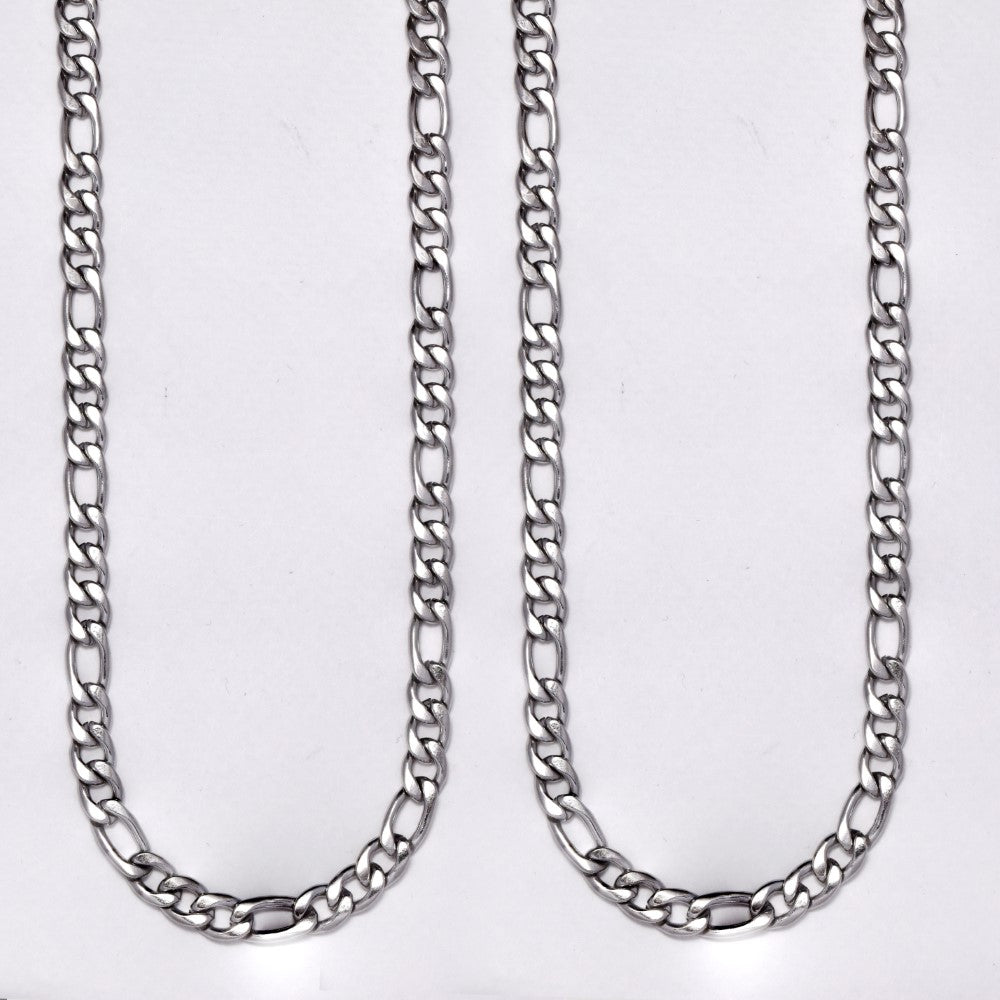2 Pack stainless steel figaro 6mm x 60cm chain - SSMN2949