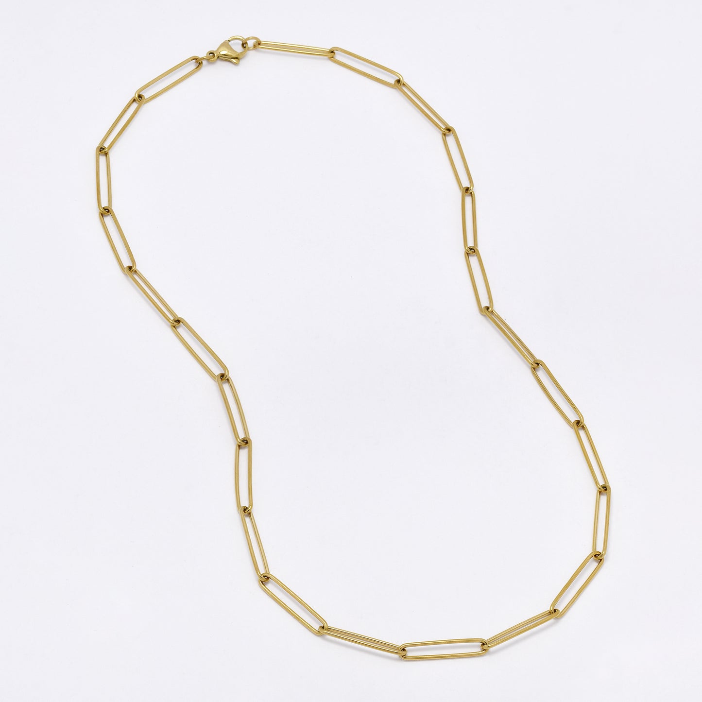 SSMN3042 - Steel 45cm x 4mm long paperclip link necklace
