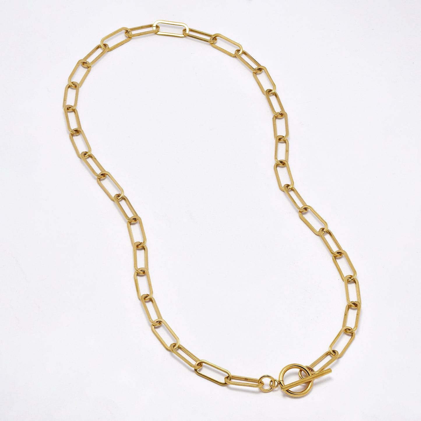 SSMN3058 - St Steel 50cm x 6.5mm chunky paperclip toggle necklace