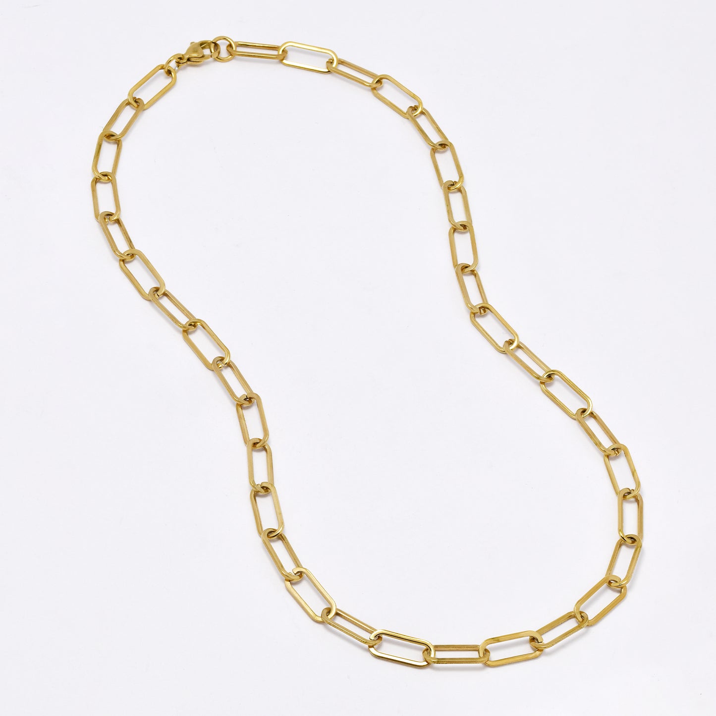 SSMN3061 - St Steel 50cm x 6.5mm chunky paperclip link necklace