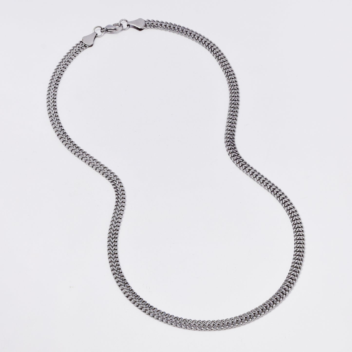 SSMN3369 - Steel 50cm x 5mm double curb chain necklace