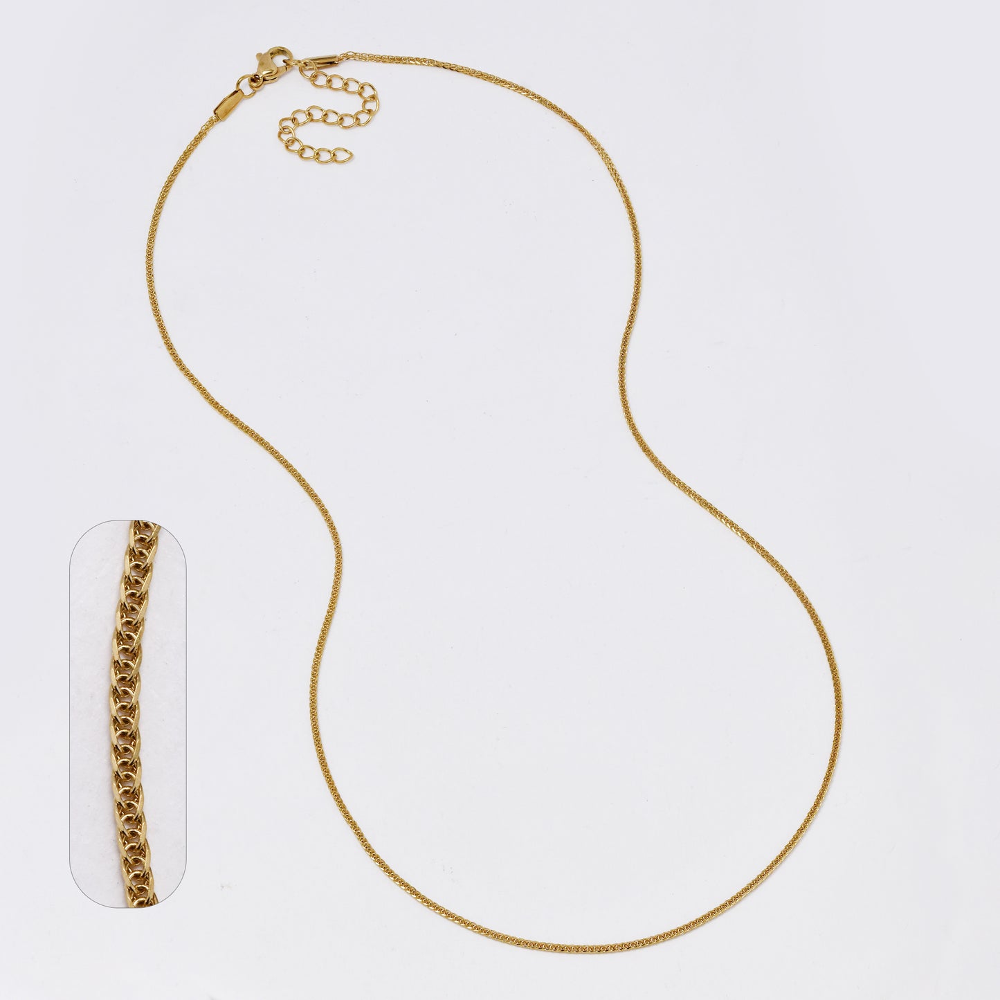 SSMN3375 - Steel 47cm + 5cm foxtail chain necklace