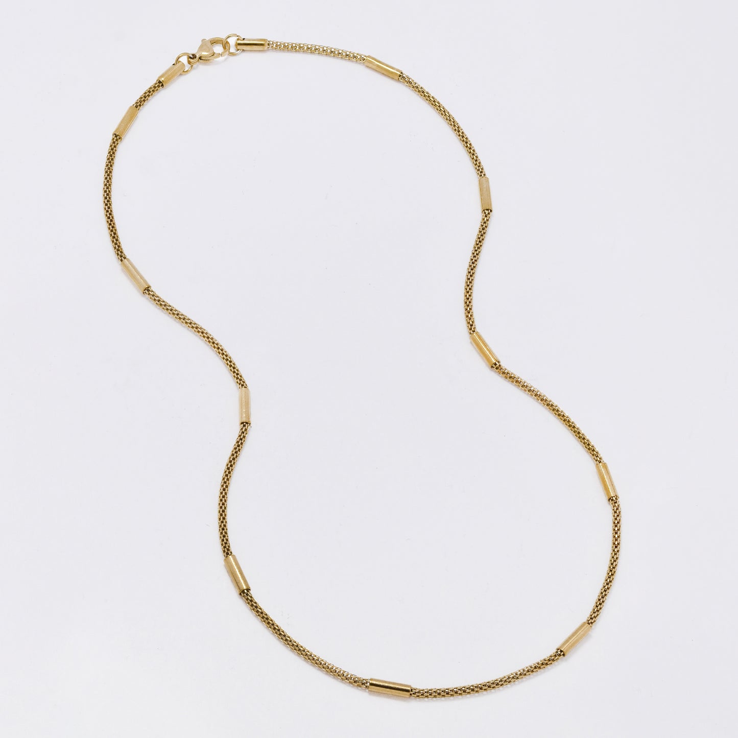 SSMN3390 - Steel 2-Pack 45cm x 2mm mesh round bar chain necklace