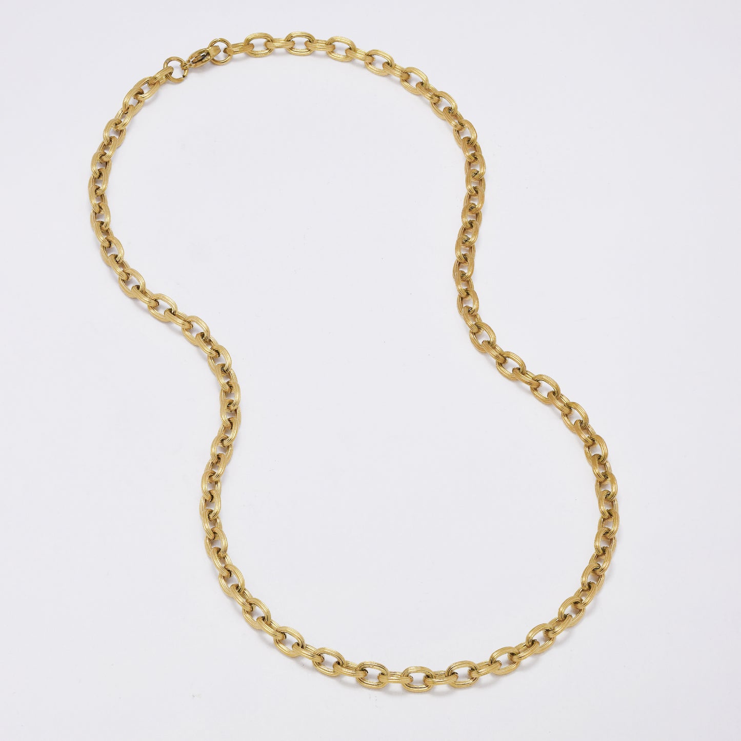 SSMN3399 - Steel 45cm x 5mm textured cable chain necklace