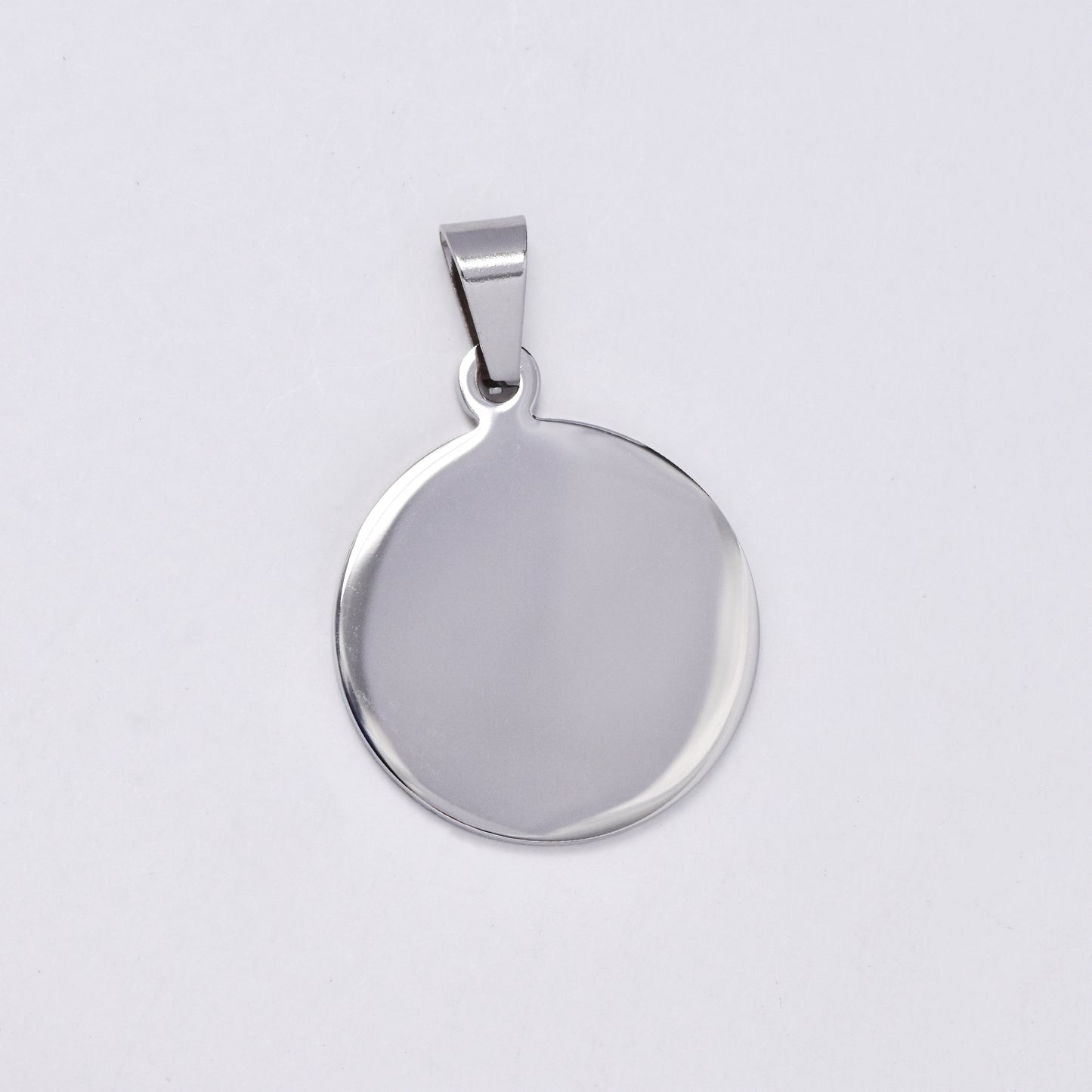 SSMP2985 - Steel 25mm round plain disk pendant