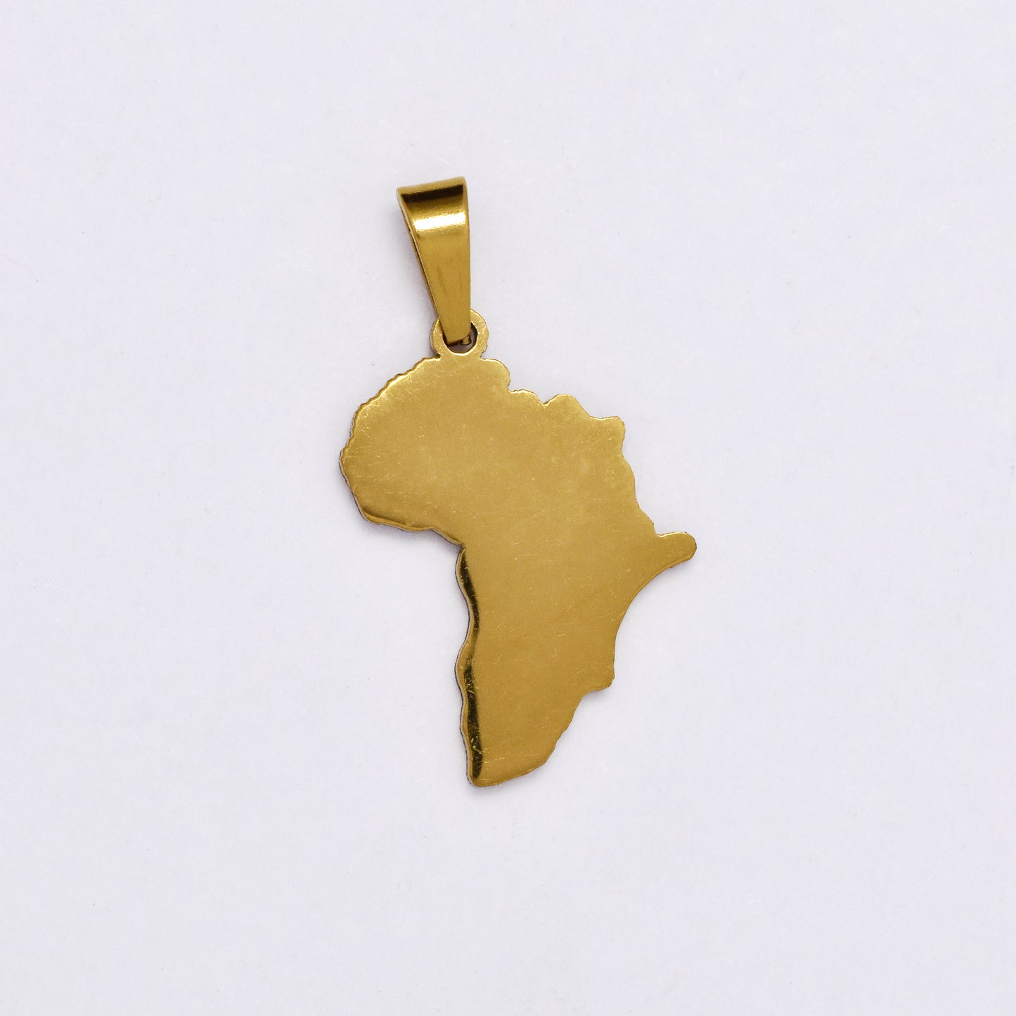 SSMP3065 - Steel 26mm x 15mm solid Africa pendant