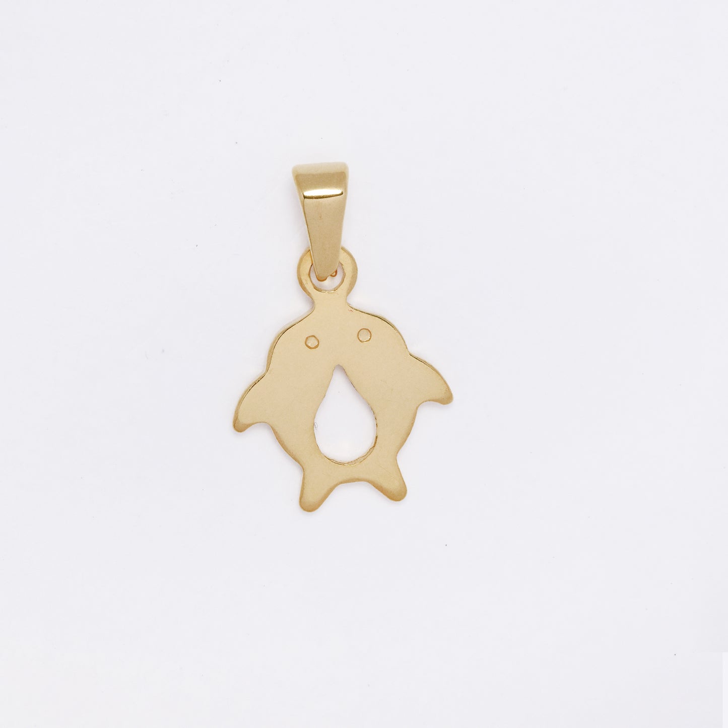 SSMP3435 - Steel 20mm x 16mm twin dolphin pendant