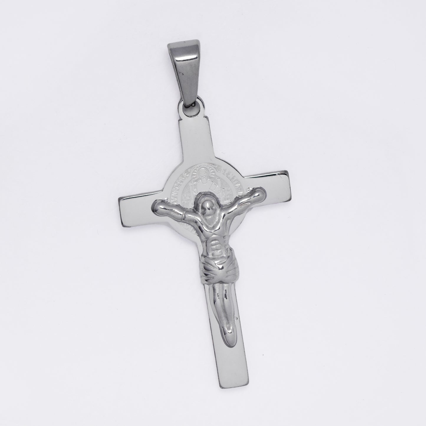 SSMP3438 - Steel 33mm x 22mm crucifix pendant